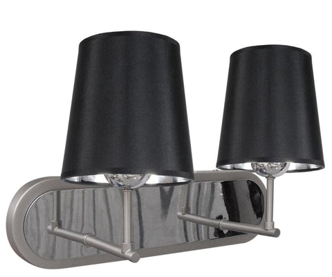 Applique murale 2 Lampes Acier Tissu Satiné Noir · Milonga