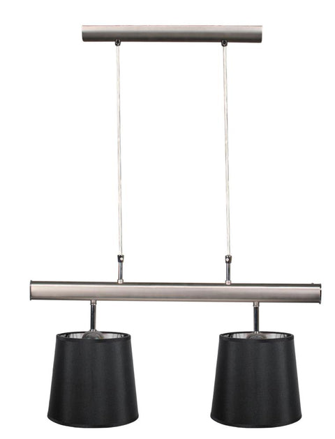 Suspension 2 Lampes Métal Tissu Satiné Noir · Milonga