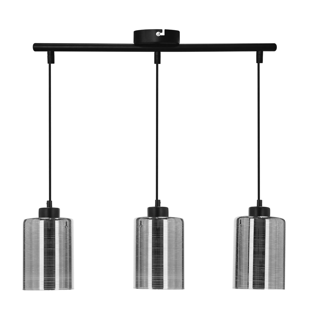 Suspension 3 Lampes Métal Verre Chromé · Cox
