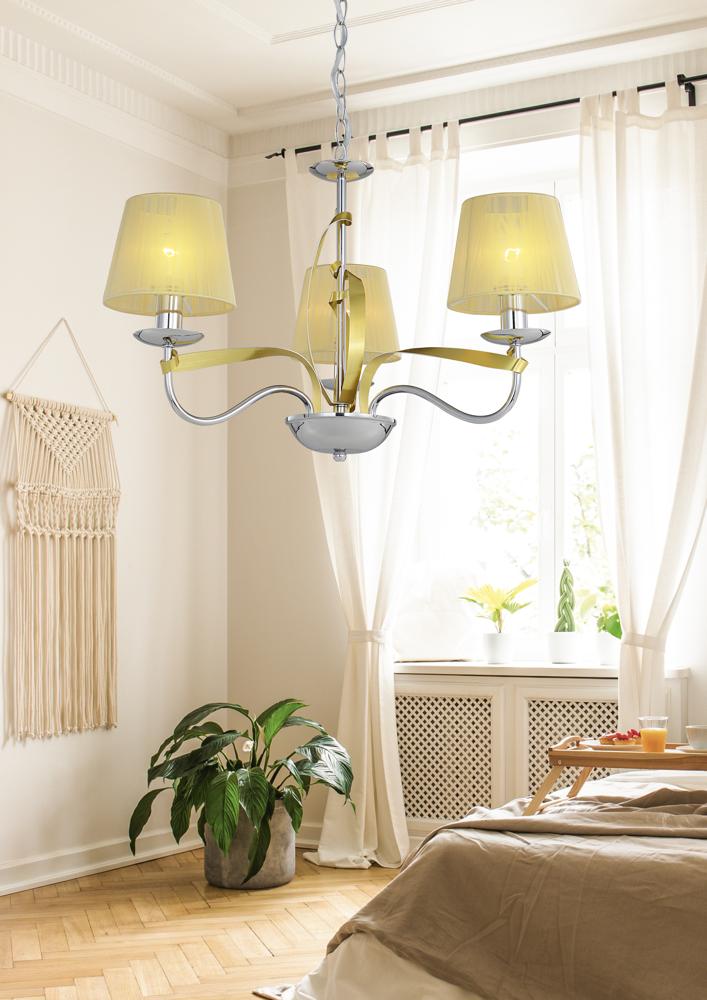Suspension 3 Lampes Acier Chromé Doré · Diva · photo 3
