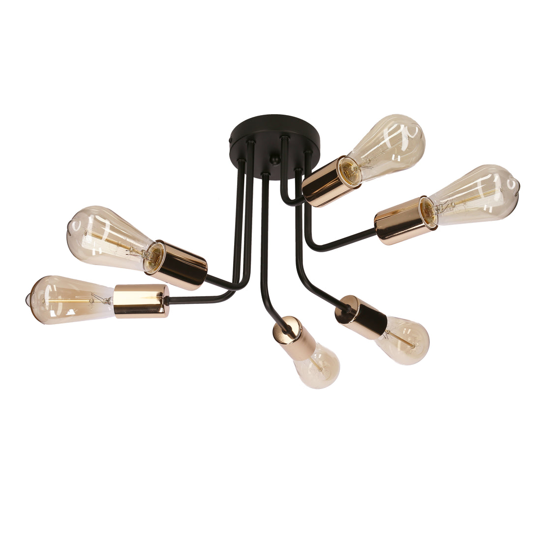 Suspension 6 Lampes Acier Noir · Spill
