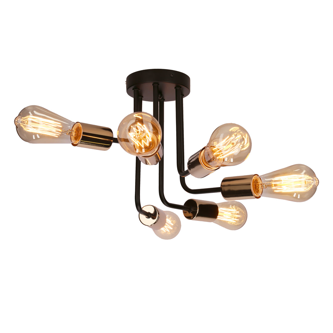 Suspension 6 Lampes Acier Noir · Spill · photo 4