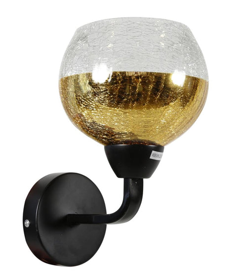 Applique murale Acier Verre Noir Doré · Cromina