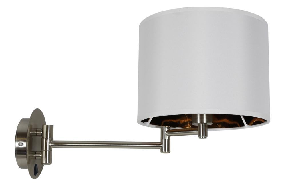 Applique murale Acier Tissu Chromé Blanc · Alexia