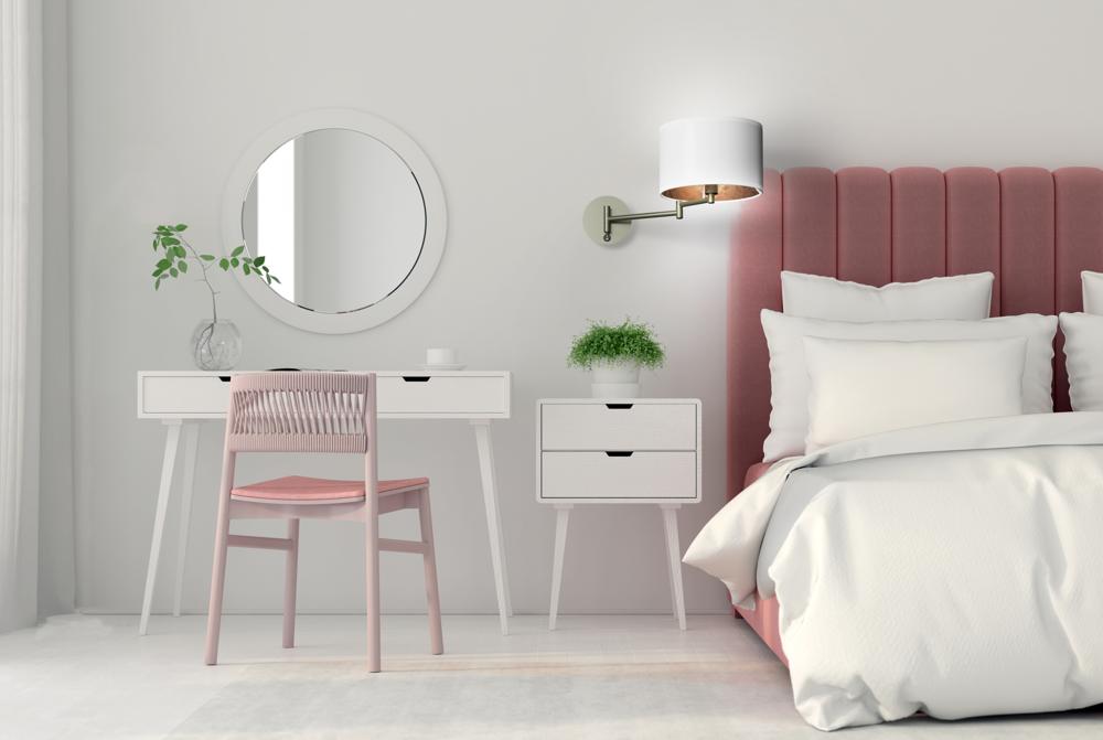 Applique murale Acier Tissu Chromé Blanc · Alexia · photo 3