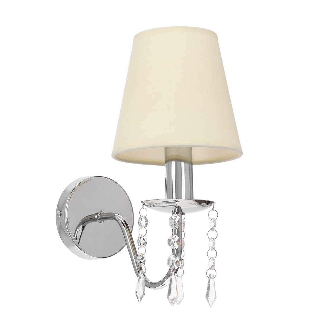 Applique murale Acier Tissu Chromé Beige · Ruti