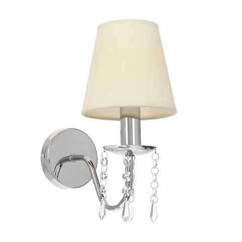 Applique murale Acier Tissu Chromé Beige · Ruti