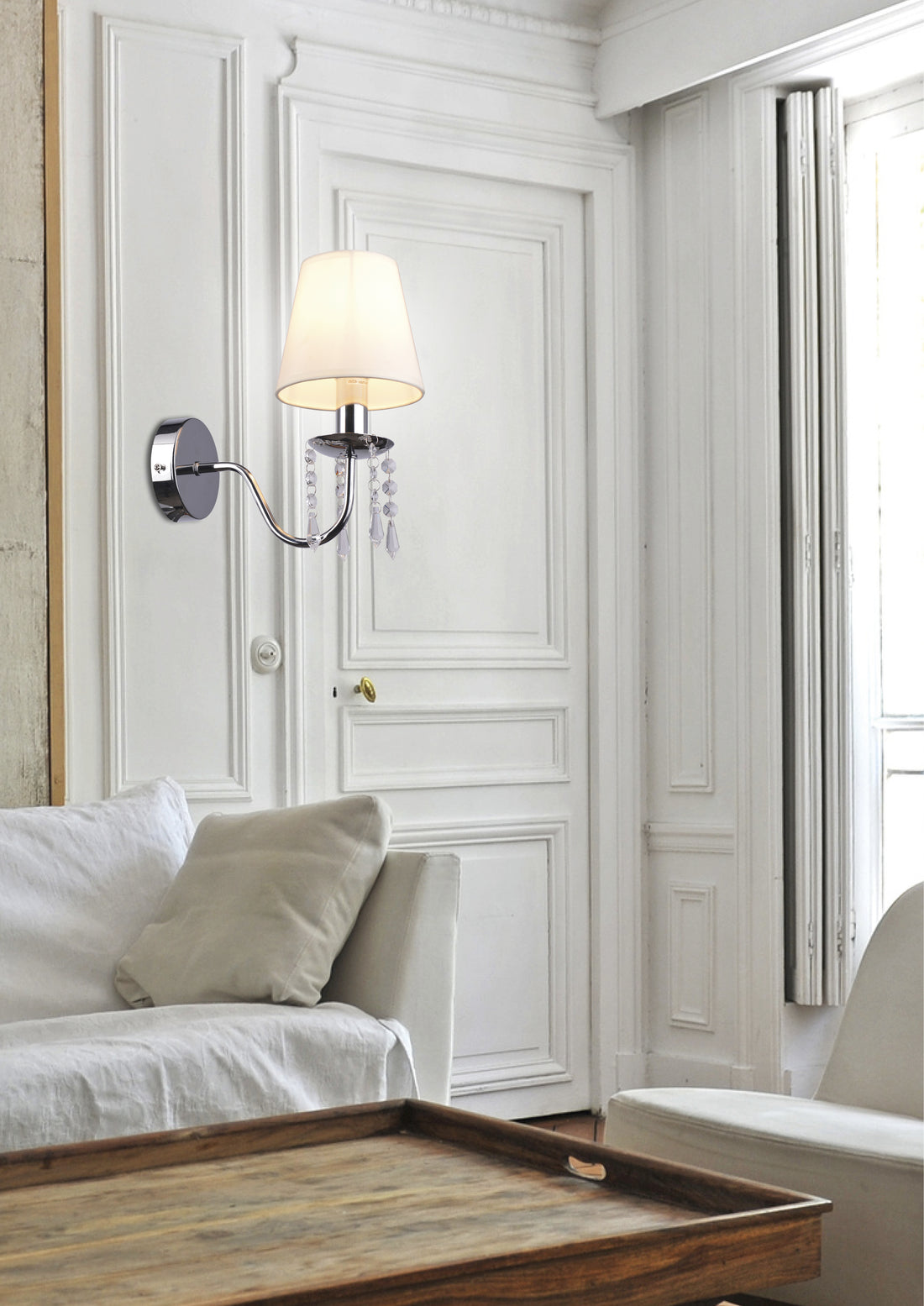 Applique murale Acier Tissu Chromé Beige · Ruti · photo 2