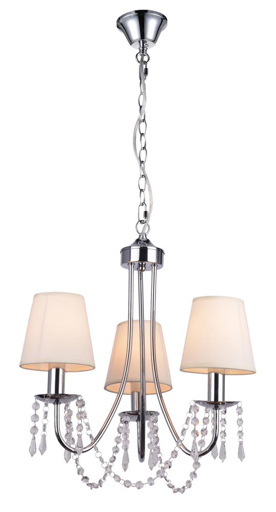 Suspension 3 Lampes Chromé Beige · Ruti