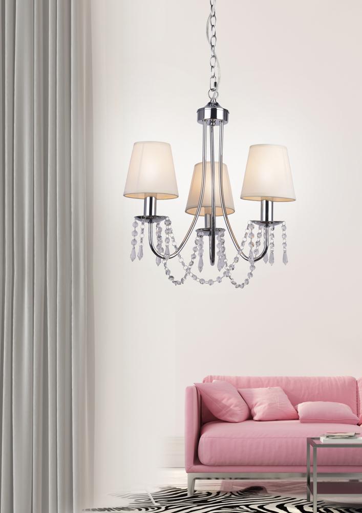 Suspension 3 Lampes Chromé Beige · Ruti · photo 3