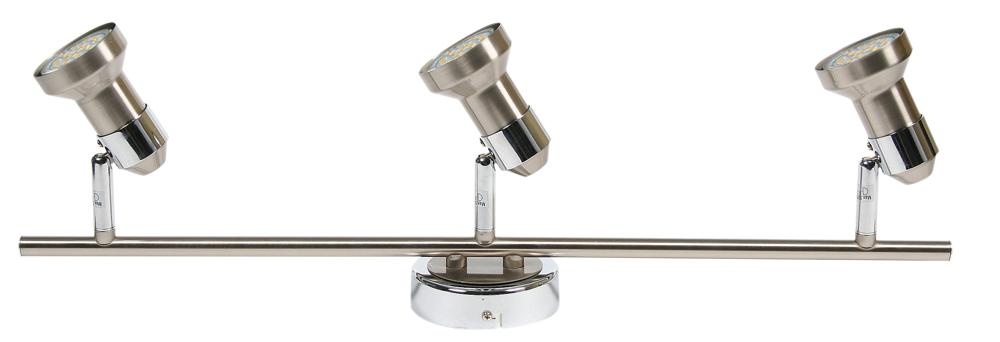 Plafonnier 3 Lampes Métal Satiné Nickel Chromé · Arkon
