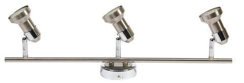 Plafonnier 3 Lampes Métal Satiné Nickel Chromé · Arkon