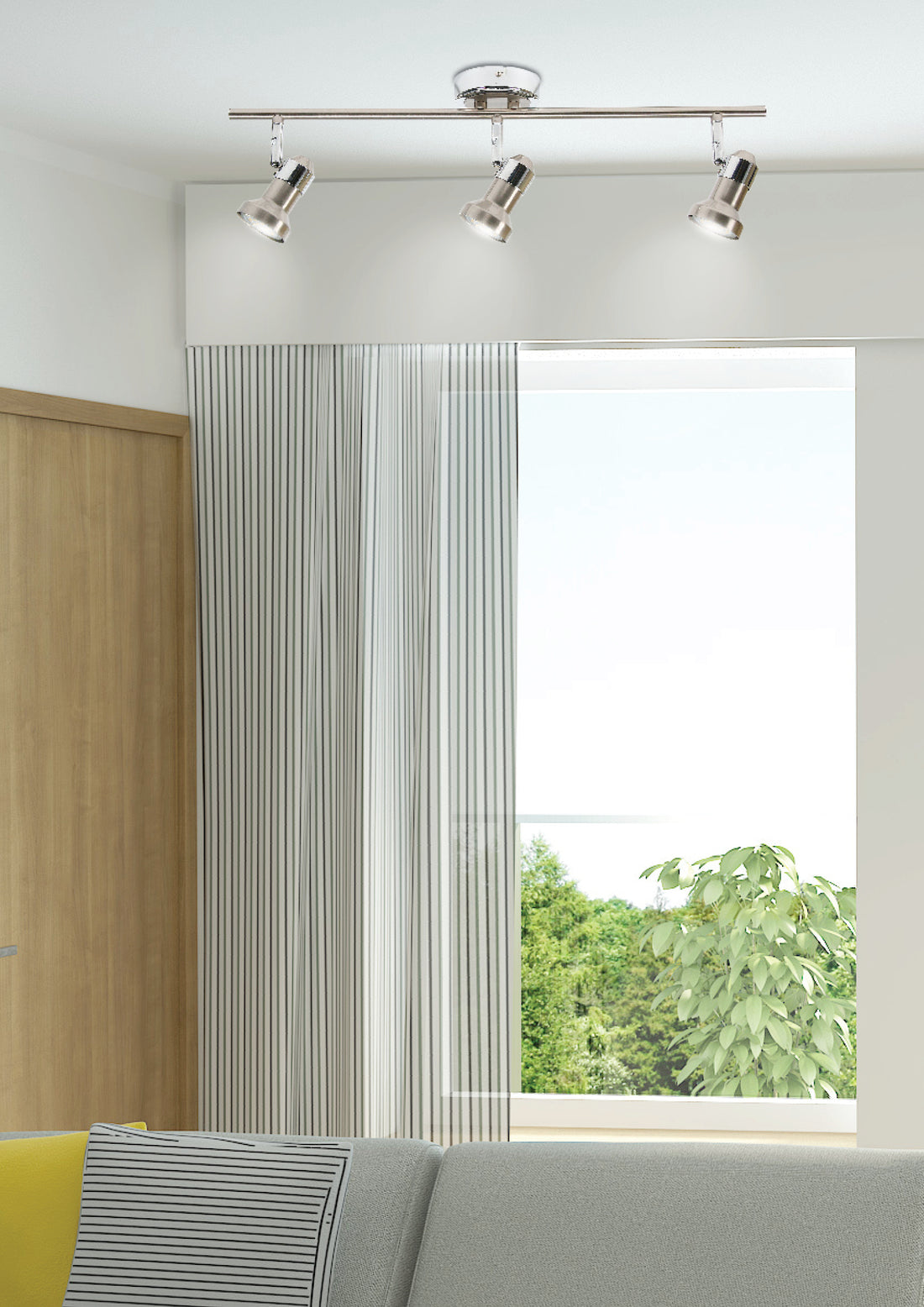 Plafonnier 3 Lampes Métal Satiné Nickel Chromé · Arkon · photo 2