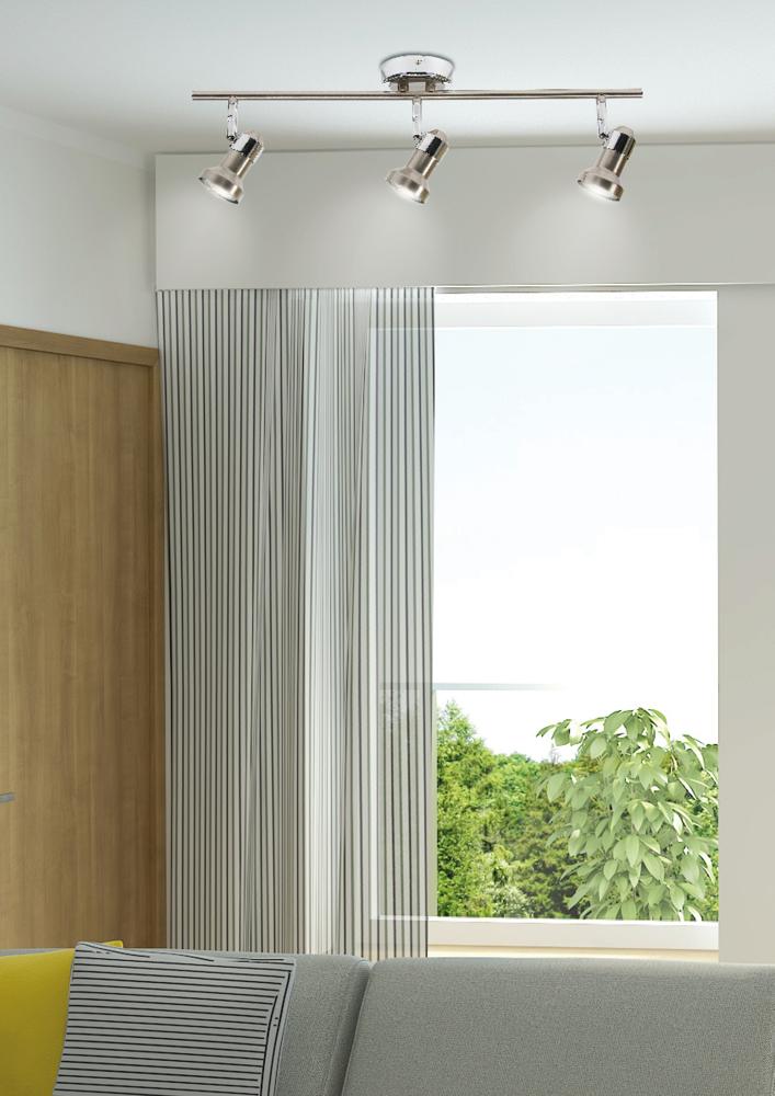 Plafonnier 3 Lampes Métal Satiné Nickel Chromé · Arkon · photo 3