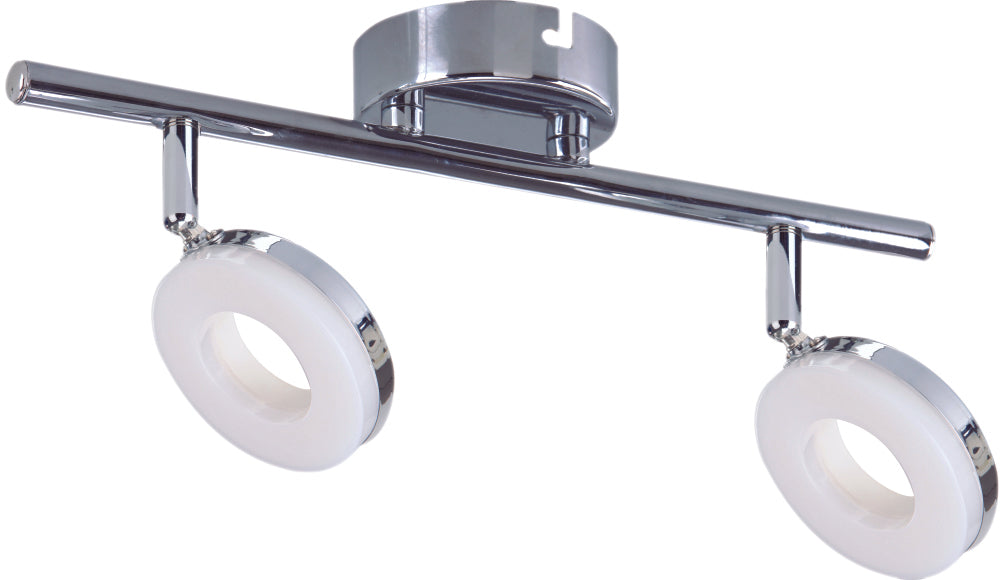 Plafonnier 2 Lampes LED Acier Composite Chromé · Thema · photo 2