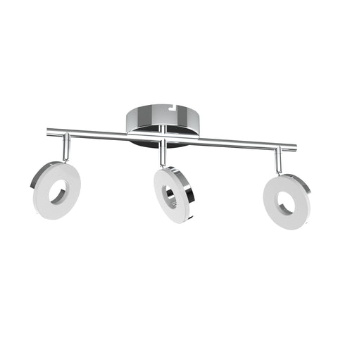 Plafonnier 3 Lampes LED Acier Composite Chromé · Thema
