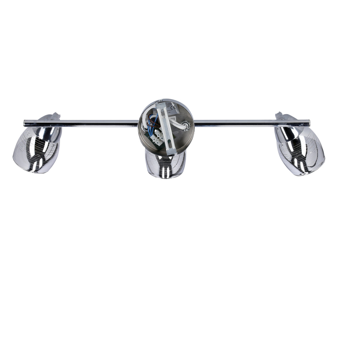 Plafonnier 3 Lampes Acier Verre Chromé · Milton · photo 3