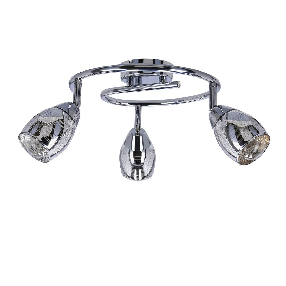 Plafonnier 3 Lampes Acier Verre Chromé · Milton · photo 3