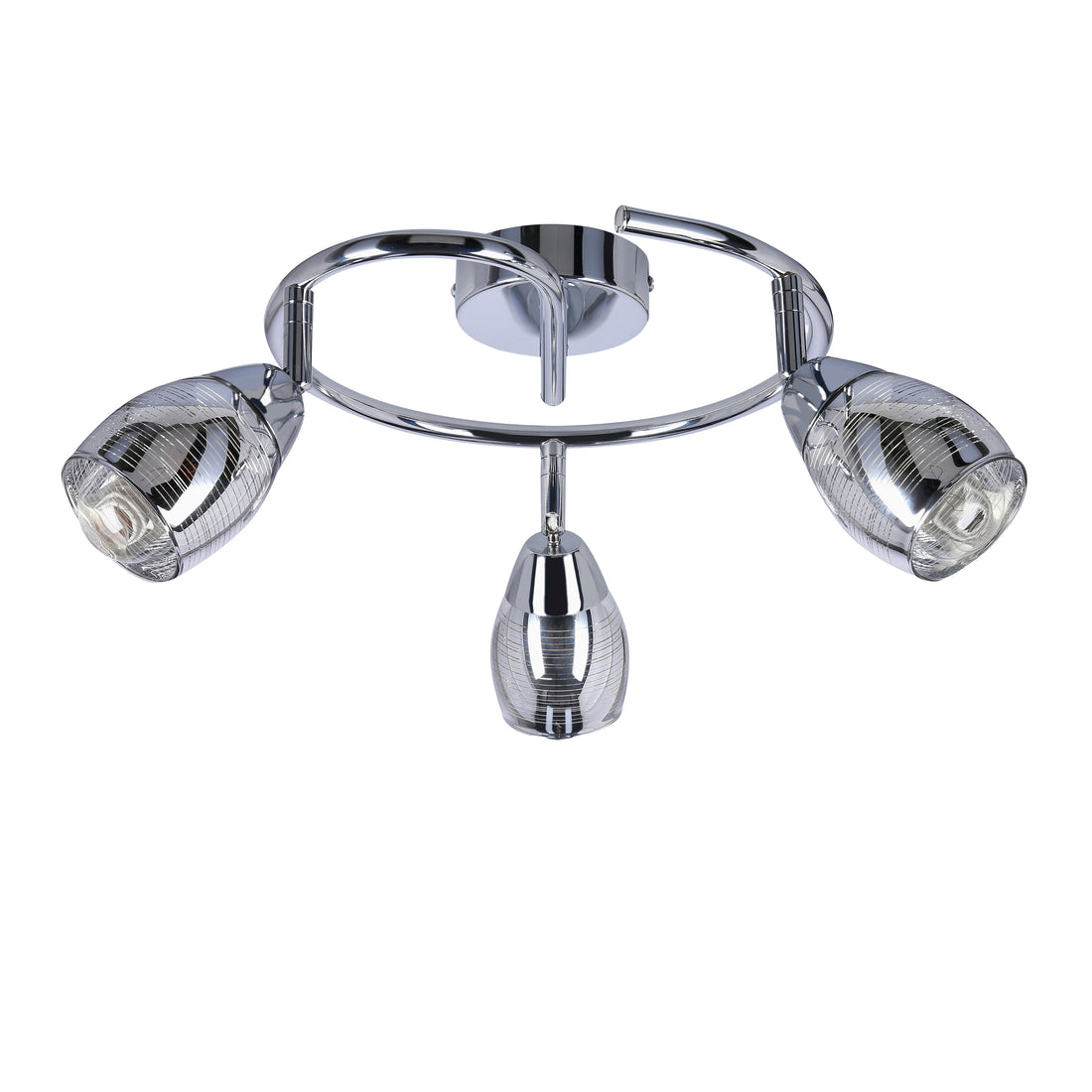 Plafonnier 3 Lampes Acier Verre Chromé · Milton · photo 4