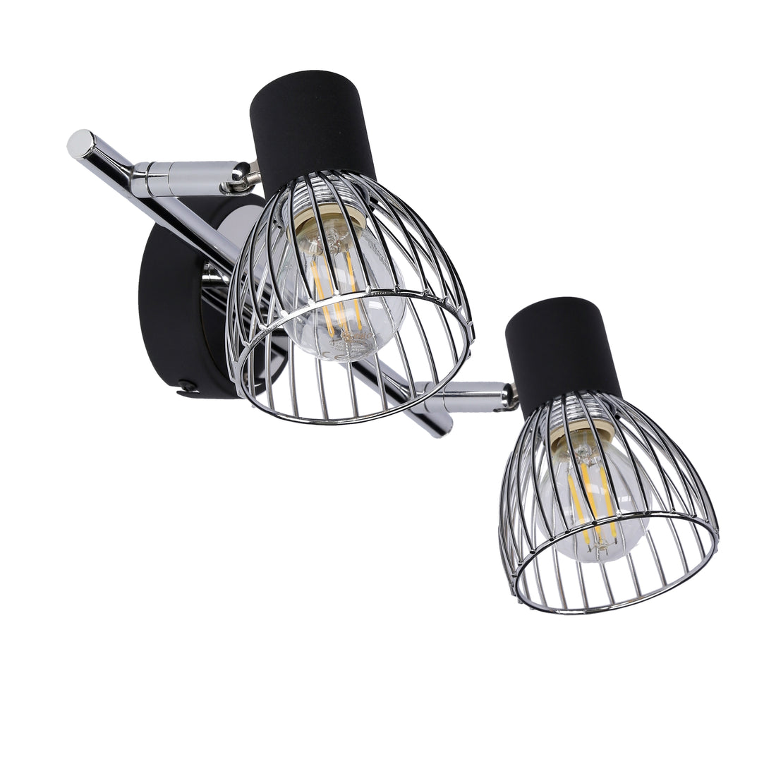 Plafonnier 2 Lampes Métal Noir Chromé · Modo · photo 3
