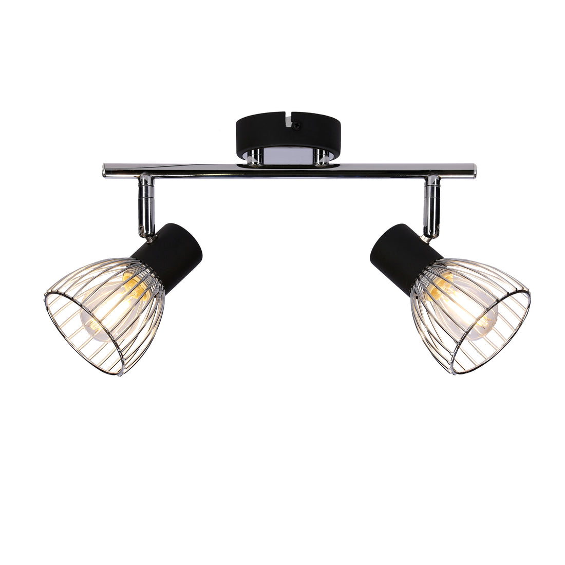 Plafonnier 2 Lampes Métal Noir Chromé · Modo · photo 4