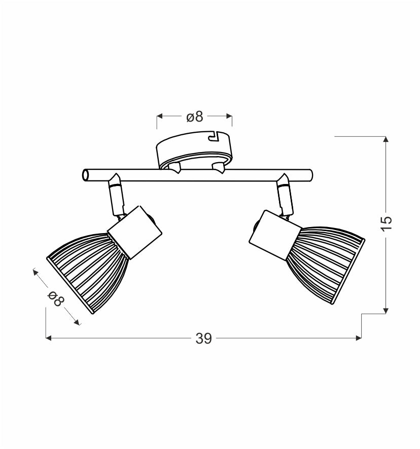Plafonnier 2 Lampes Métal Noir Chromé · Modo · photo 5