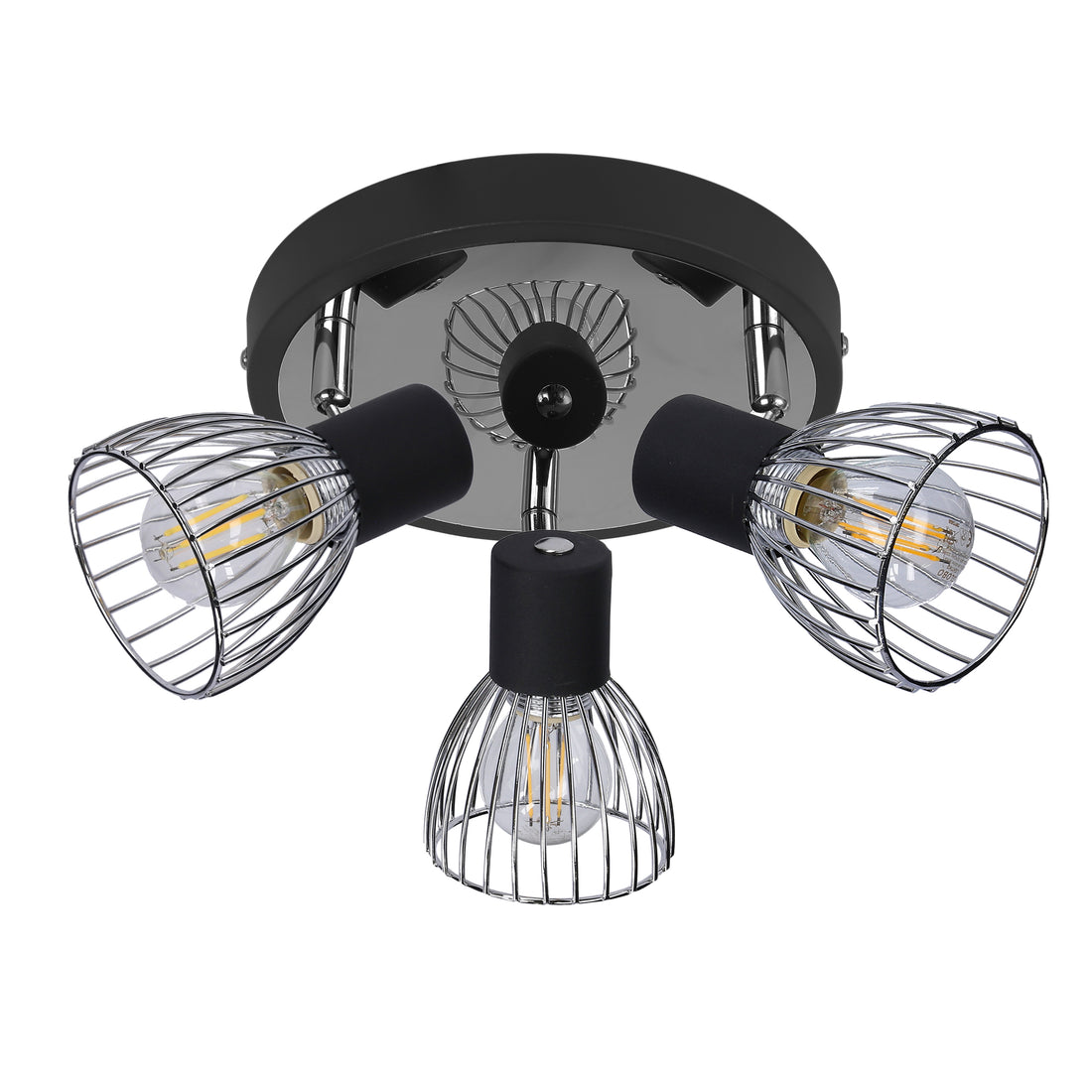 Plafonnier 3 Lampes Métal Noir Chromé · Modo · photo 2