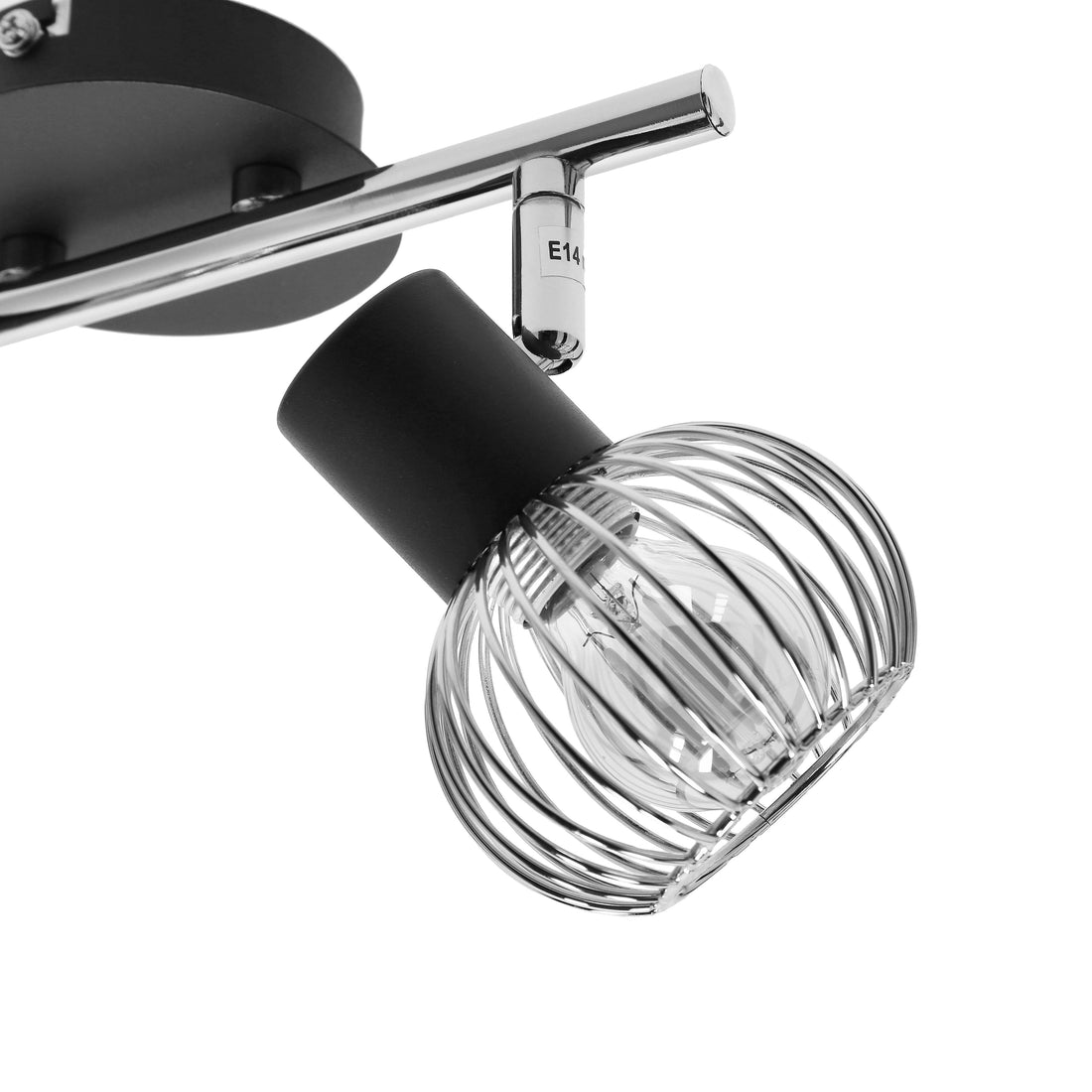 Plafonnier 2 Lampes Métal Noir Chromé · Oslo · photo 3