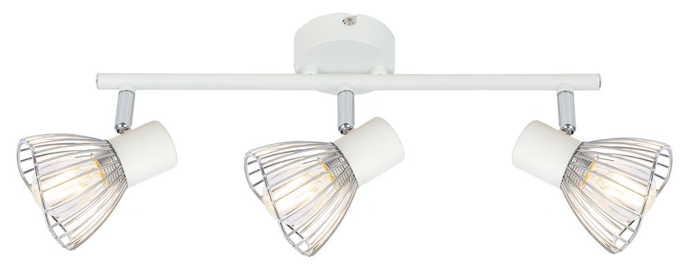 Plafonnier 3 Lampes Métal Blanc Chromé · Fly