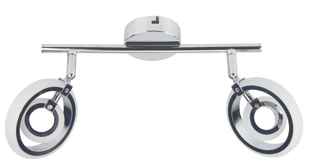 Plafonnier 2 Lampes LED Acier Composite Chromé · Celt
