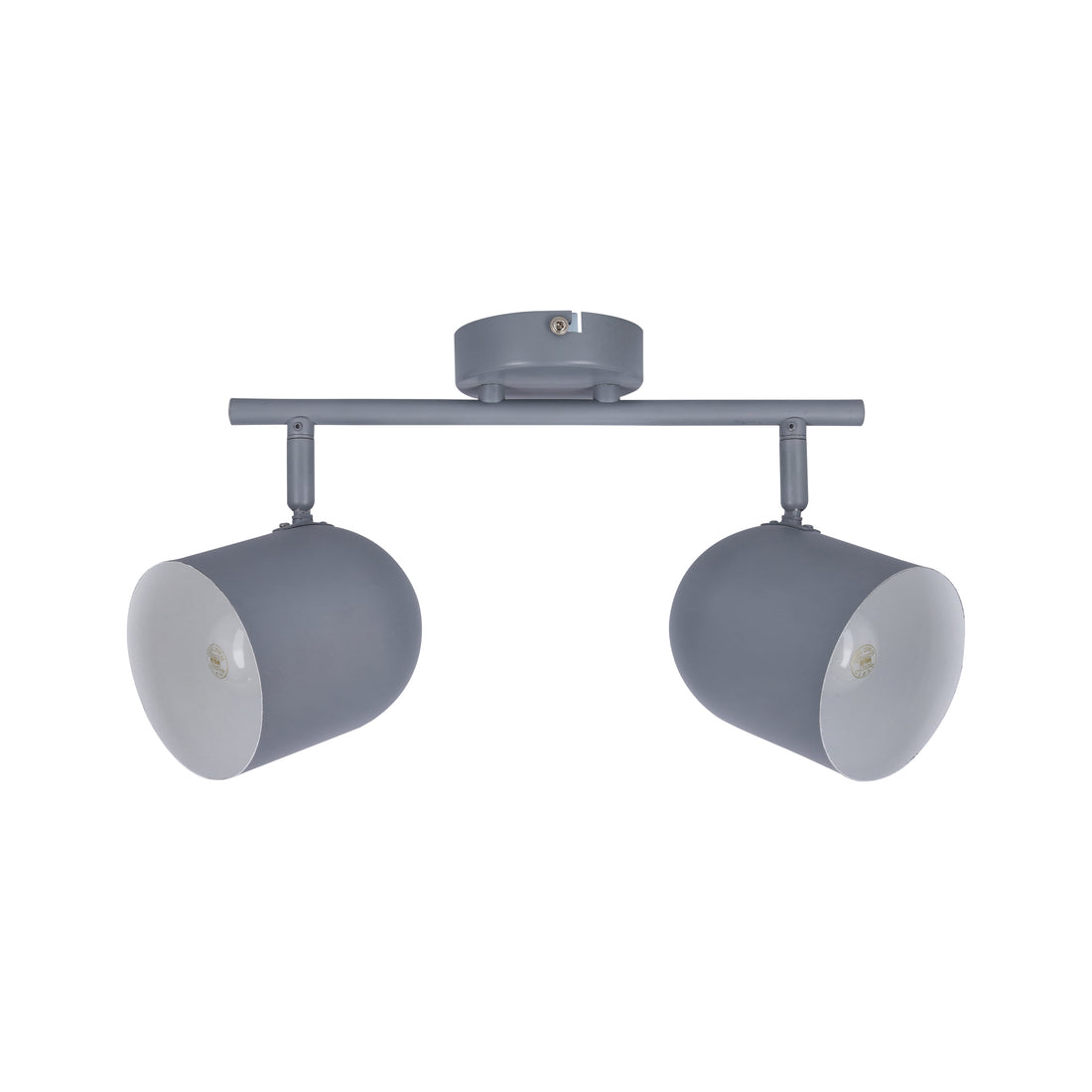 Plafonnier 2 Lampes Métal Mat Gris · Azuro