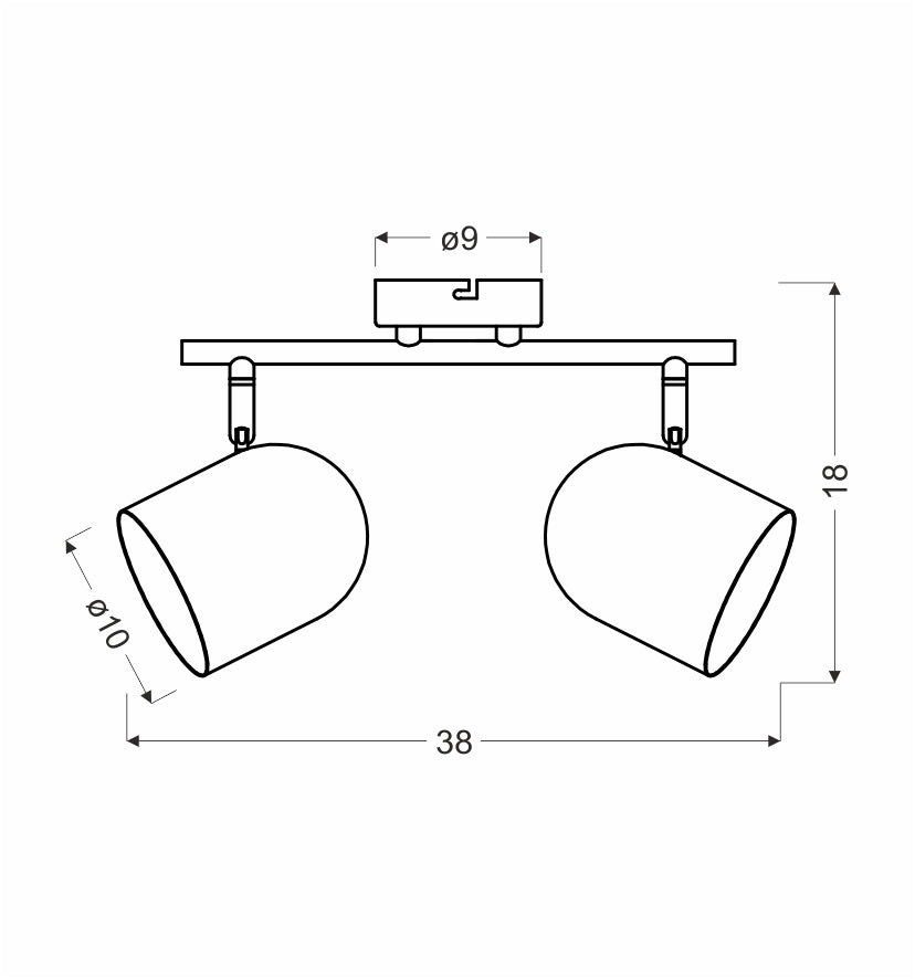 Plafonnier 2 Lampes Métal Mat Gris · Azuro · photo 4