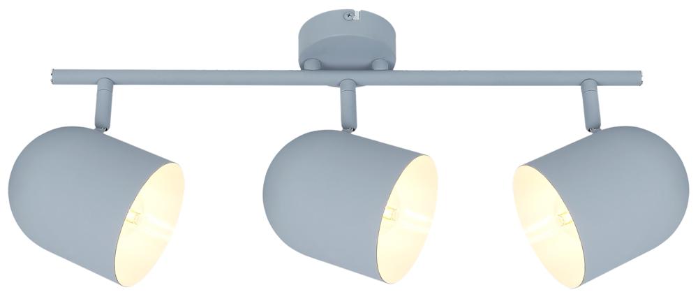 Plafonnier 3 Lampes Métal Mat Gris · Azuro