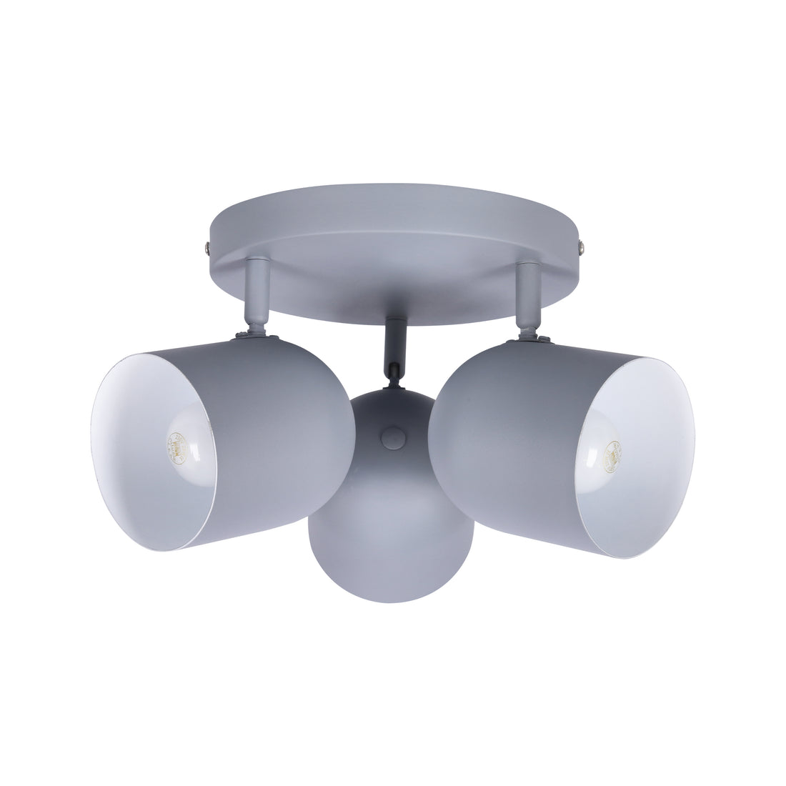 Plafonnier 3 Lampes Acier Mat Gris · Azuro