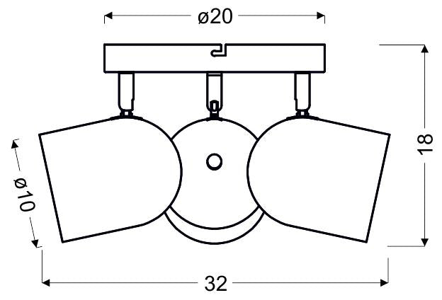 Plafonnier 3 Lampes Acier Mat Gris · Azuro · photo 3