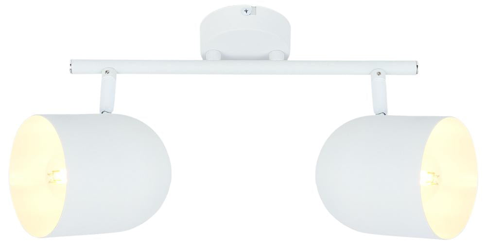 Plafonnier 2 Lampes Acier Blanc · Azuro