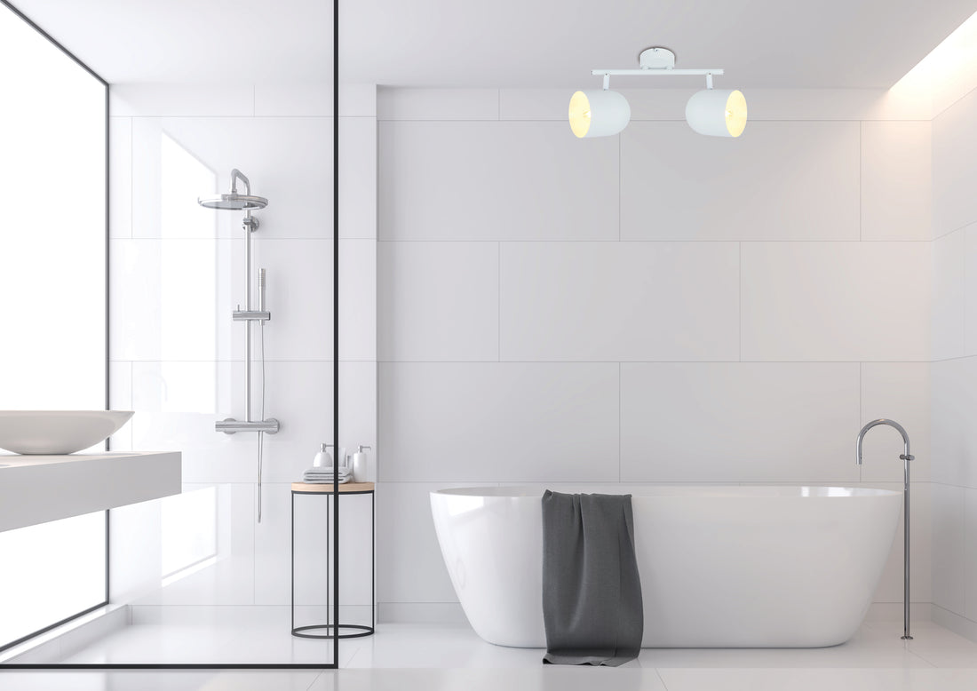 Plafonnier 2 Lampes Acier Blanc · Azuro · photo 2