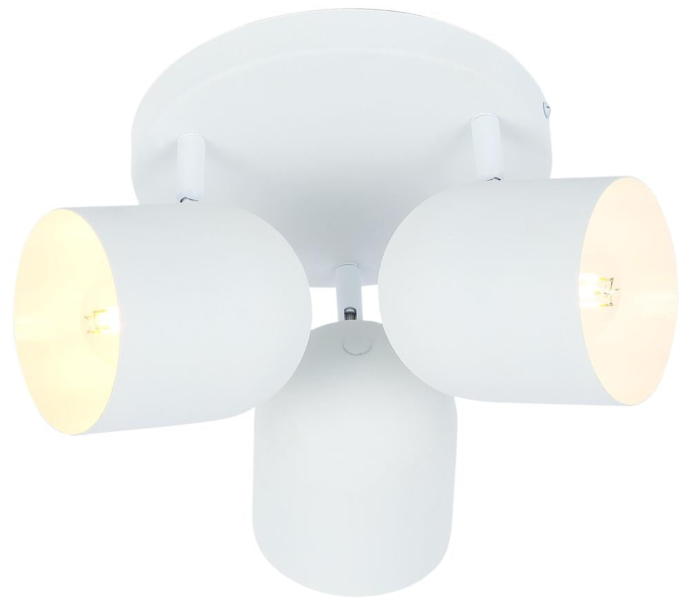 Plafonnier 3 Lampes Acier Blanc · Azuro