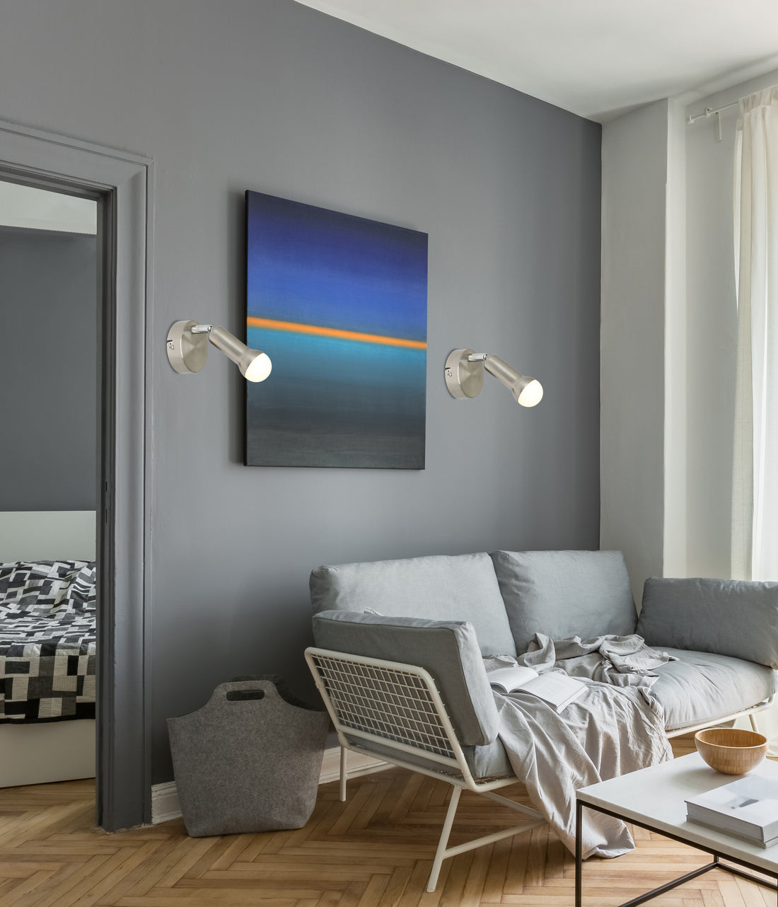 Applique murale Acier Satiné E14 · Arc · photo 3