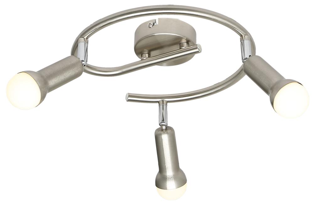 Plafonnier 3 Lampes Acier Satiné · Arc