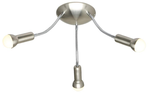 Plafonnier 3 Lampes Acier Satiné · Arc