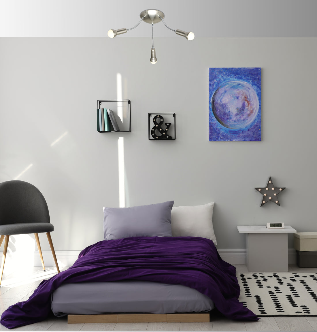 Plafonnier 3 Lampes Acier Satiné · Arc · photo 4