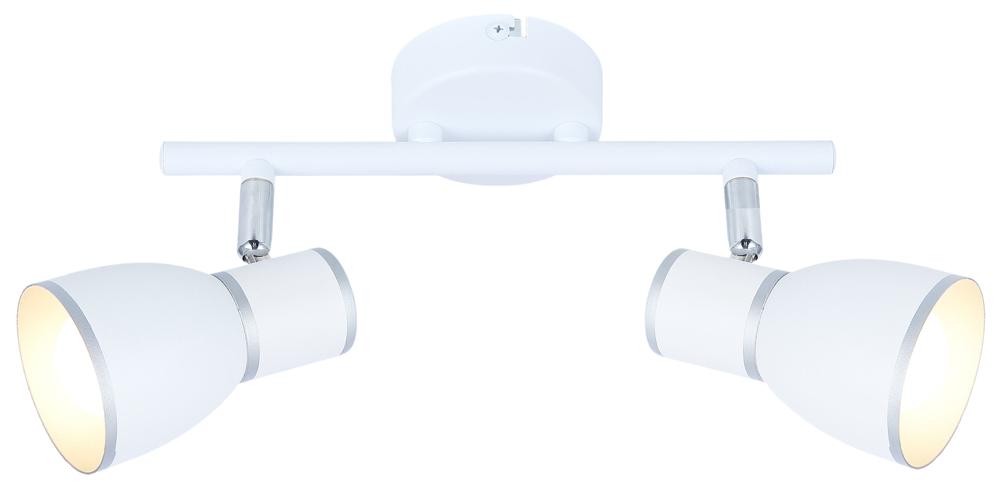 Plafonnier 2 Lampes Acier Blanc Chromé · Fido