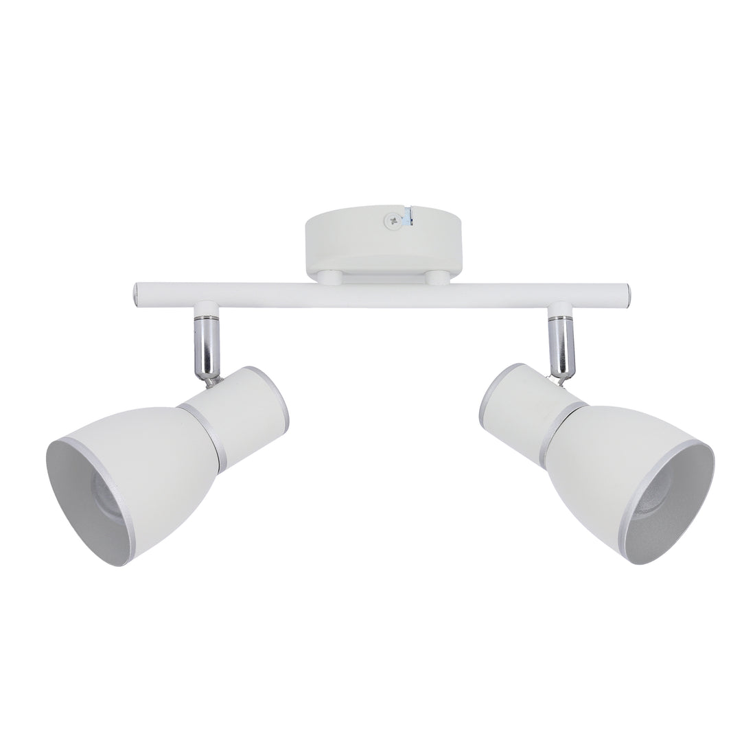 Plafonnier 2 Lampes Acier Blanc Chromé · Fido · photo 3