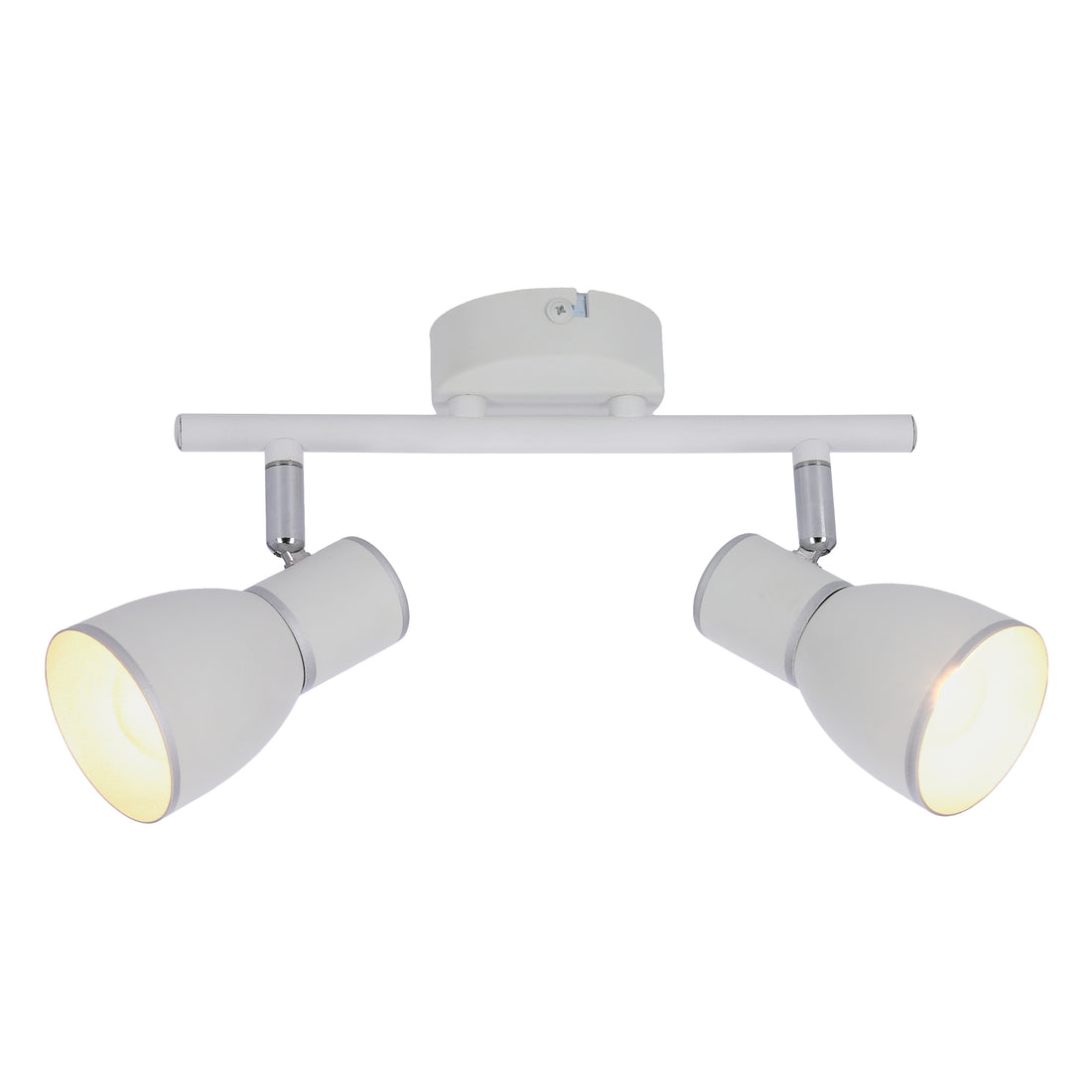 Plafonnier 2 Lampes Acier Blanc Chromé · Fido · photo 4