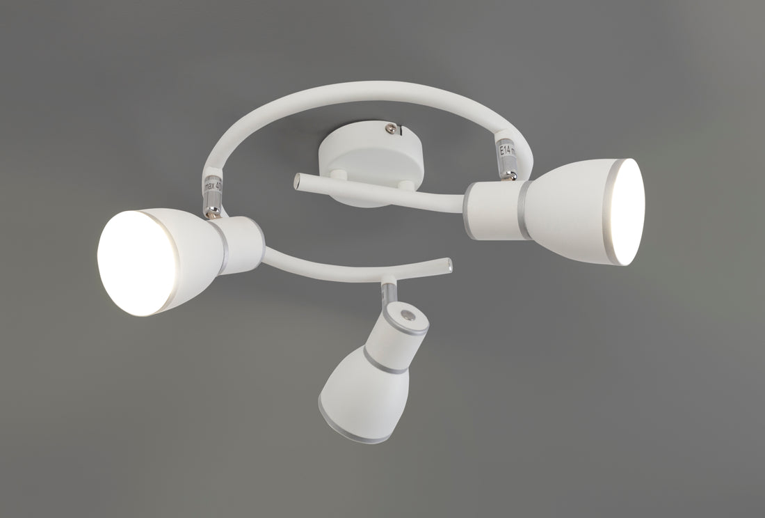Plafonnier 3 Lampes Métal Blanc Chromé · Fido · photo 4
