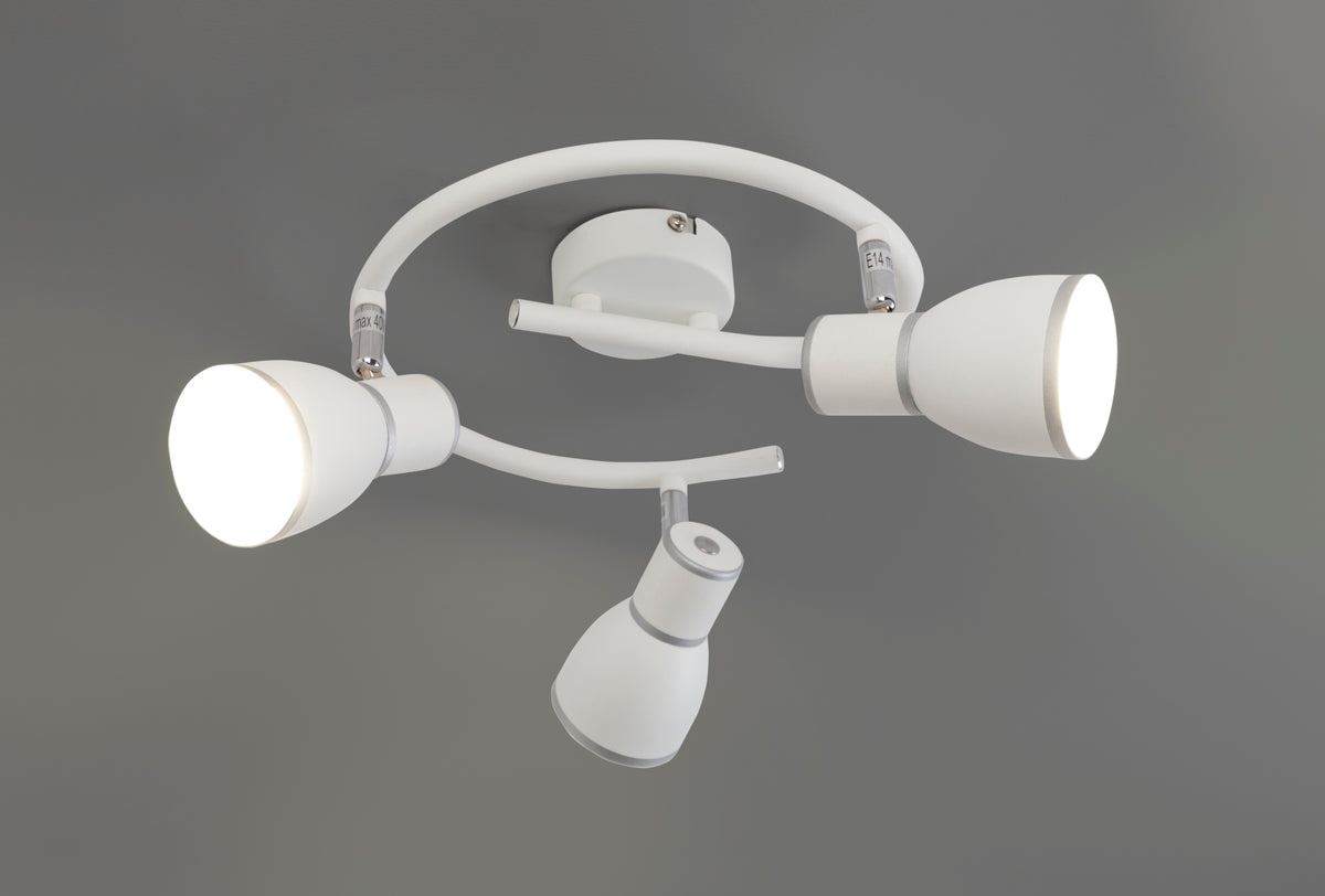 Plafonnier 3 Lampes Métal Blanc Chromé · Fido · photo 4