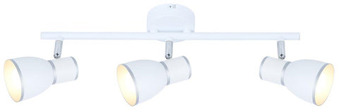 Plafonnier 3 Lampes Acier Blanc Chromé · Fido
