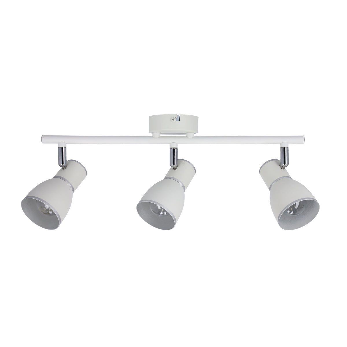Plafonnier 3 Lampes Acier Blanc Chromé · Fido · photo 3