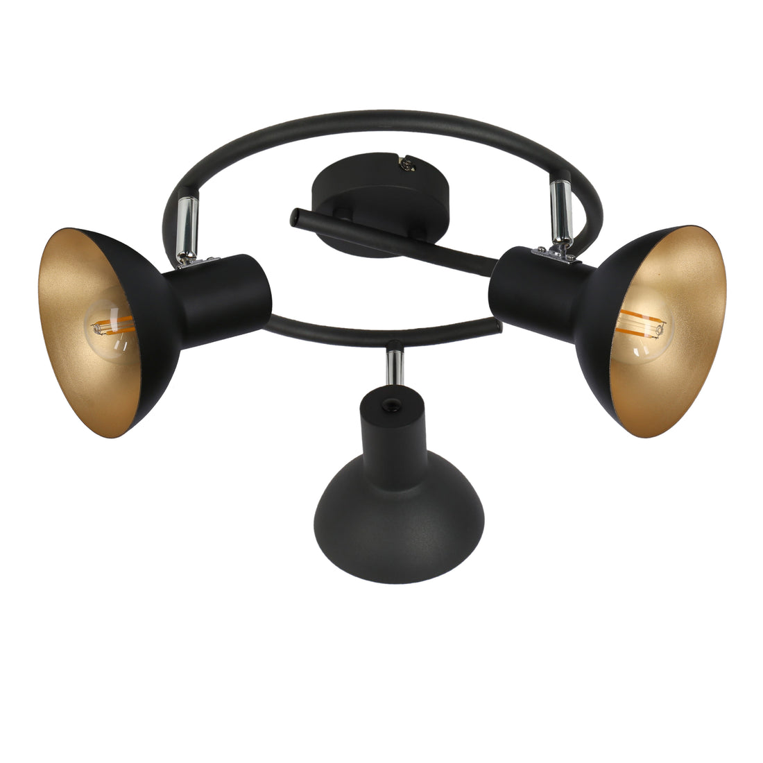 Plafonnier 3 Lampes Métal Noir et Doré · Diso · photo 4